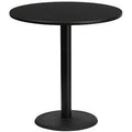 Round Laminate Table Top with Bar Height Table Base (Black) Z98598