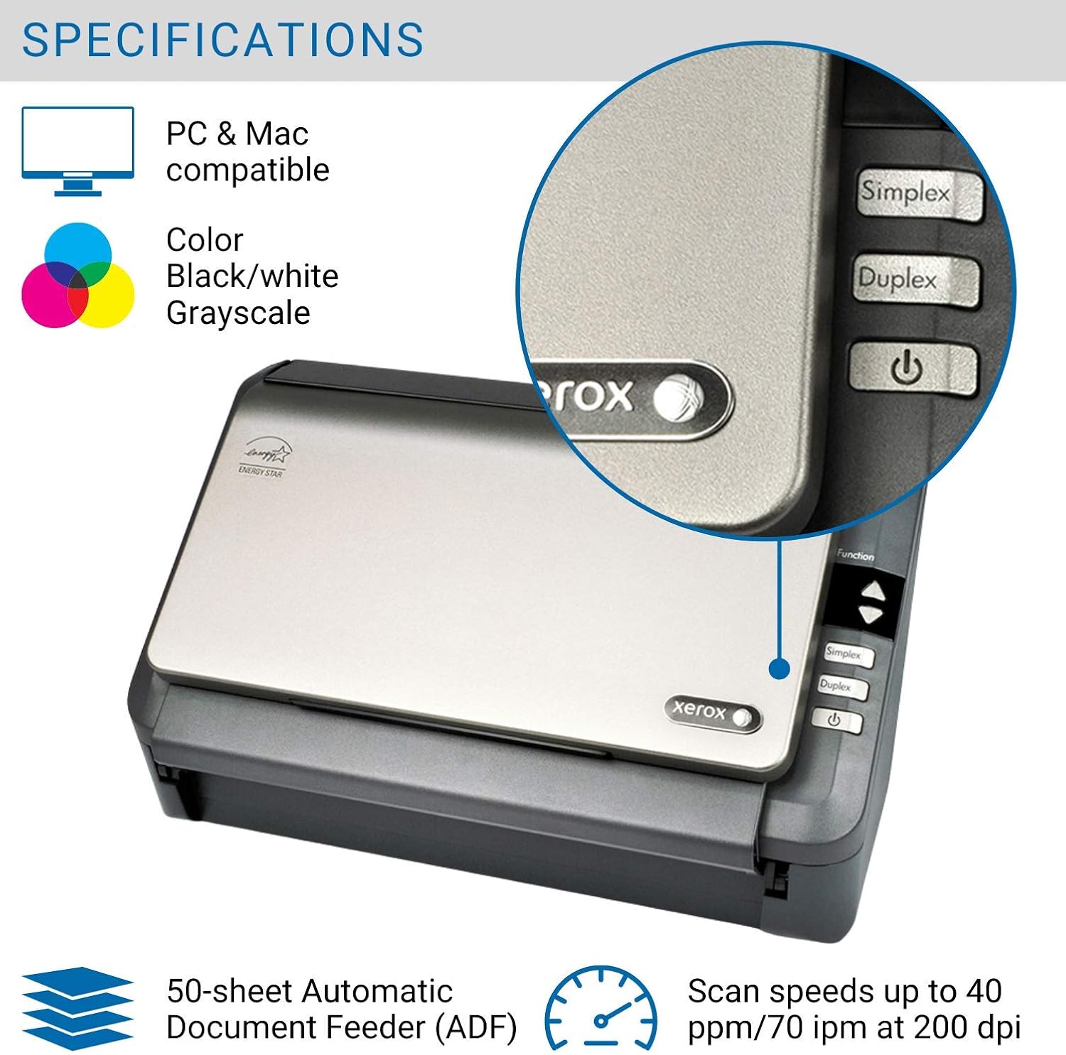 Duplex Document Scanner with Automatic Document Feeder T507