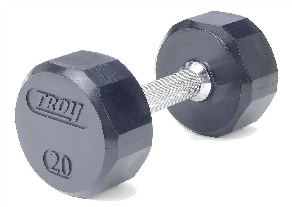 65lb 12-Sided Rubber Encased Dumbbell O289