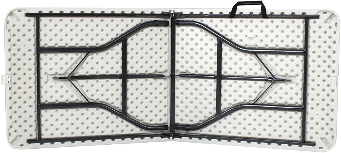 White 4 Foot Folding Utility Table with Carrying Handle U86519