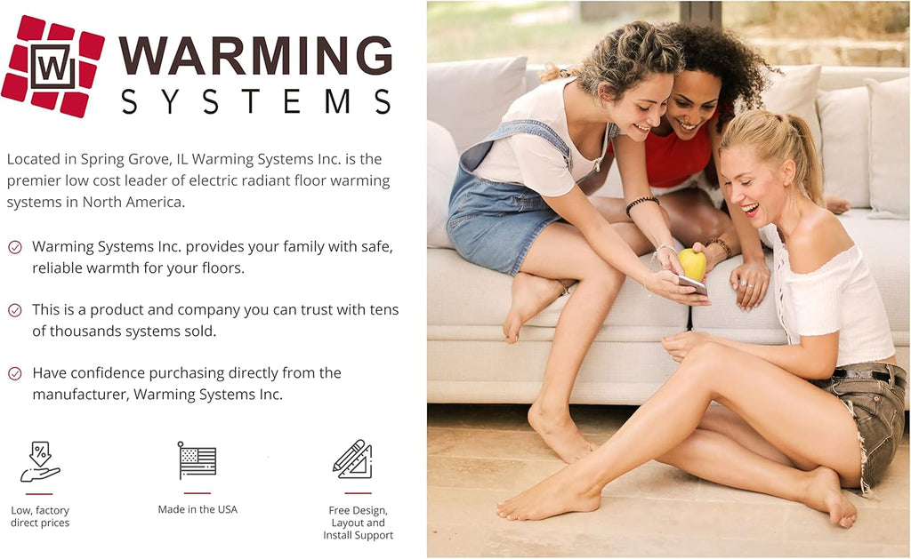 120 V Electric Radiant Floor Heating Cable with Programmable Thermostat S4158