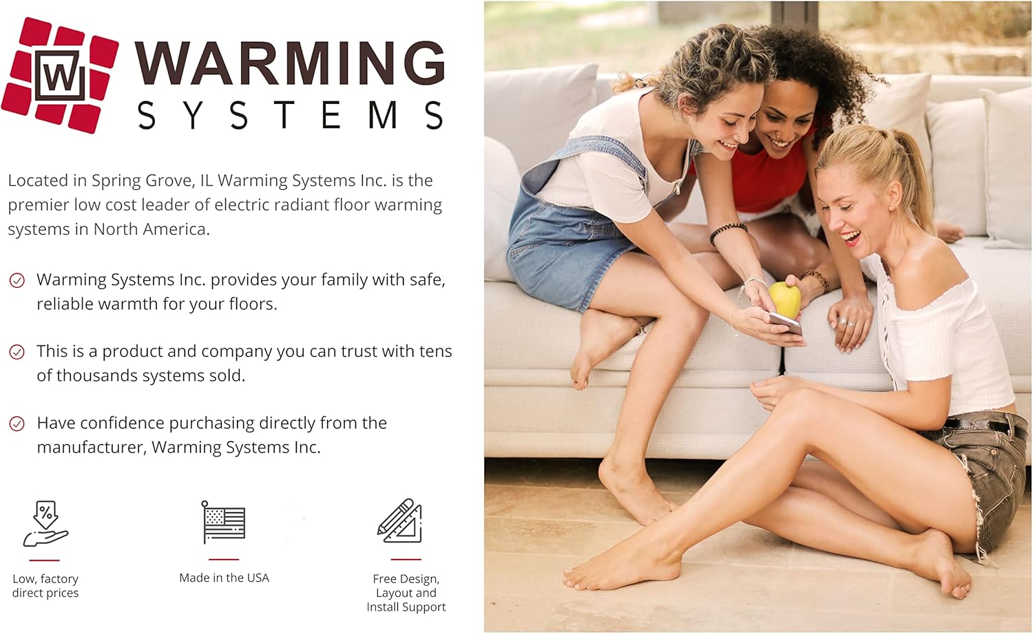 120 V Electric Radiant Floor Heating Cable with Programmable Thermostat S4158