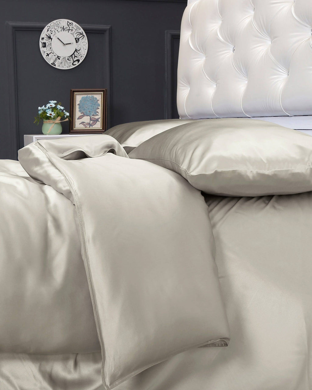 Silvergray 25 Momme Silk Duvet Cover D183