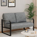 Dark Faux Leather Loveseat Sofa with Padded Cushion T626745