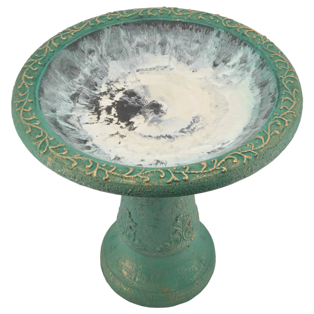 Green Fiberclay Birdbath E61184