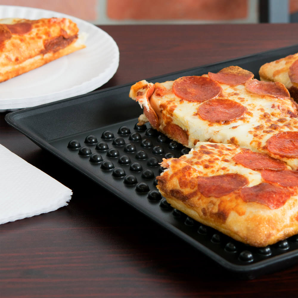 Charcoal Polypropylene Pizza Tray - 12/Case V9918