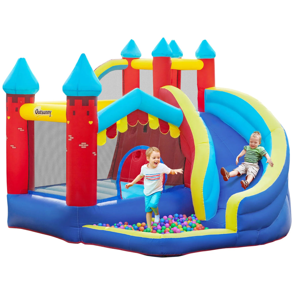 4 in 1 Inflatable Bounce House with Slide, Climbing Wall, and Pool or Ball Pit S127