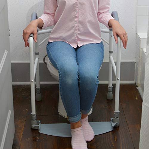 Folding Toilet Safety Frame with Adjustable Height Grab Bar I77881