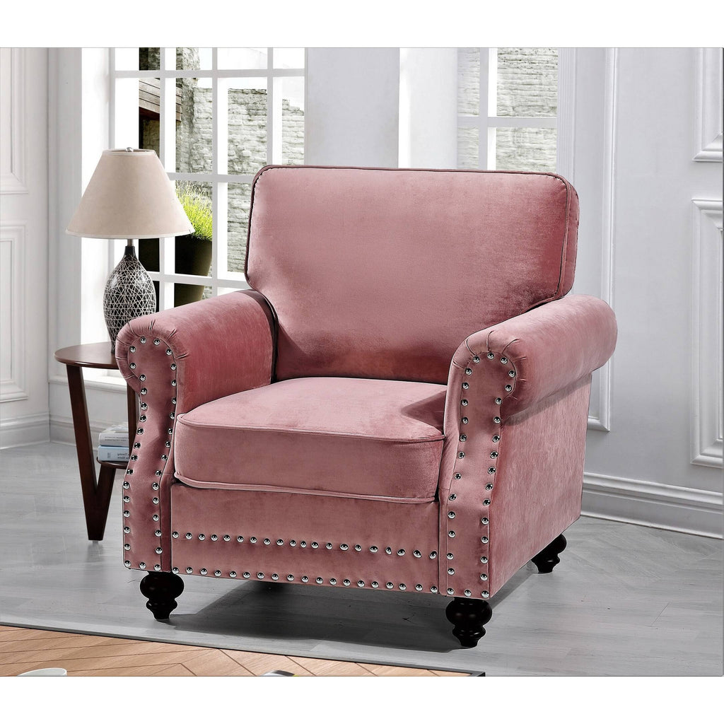 Black Velvet Nailhead Chair J5791