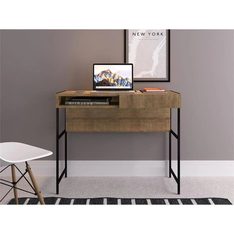 Walnut Engineered Wood Office Desk Z74104