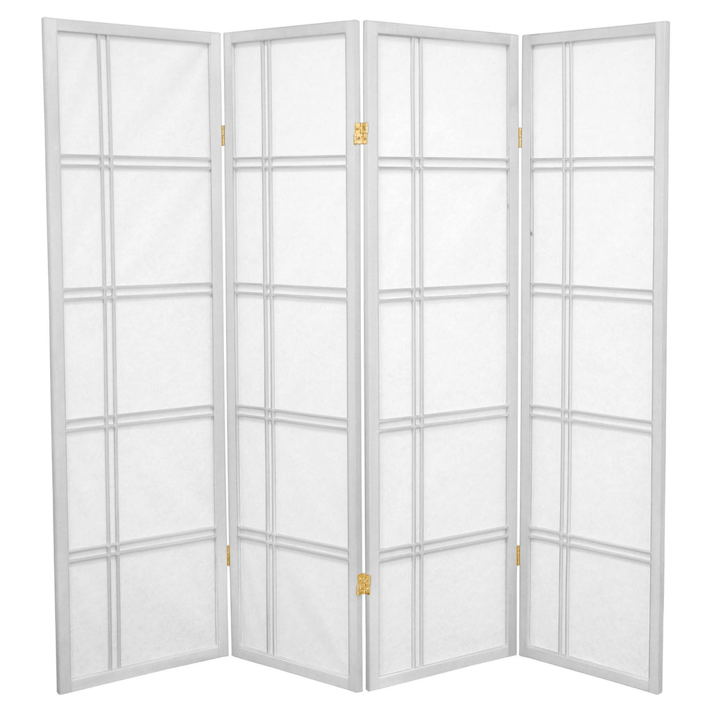 White 4 Panel Shoji Screen B7200
