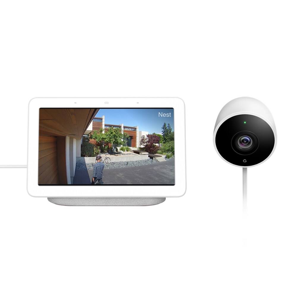 Google Nest Outdoor Cam + Google Nest Hub Chalk W74203