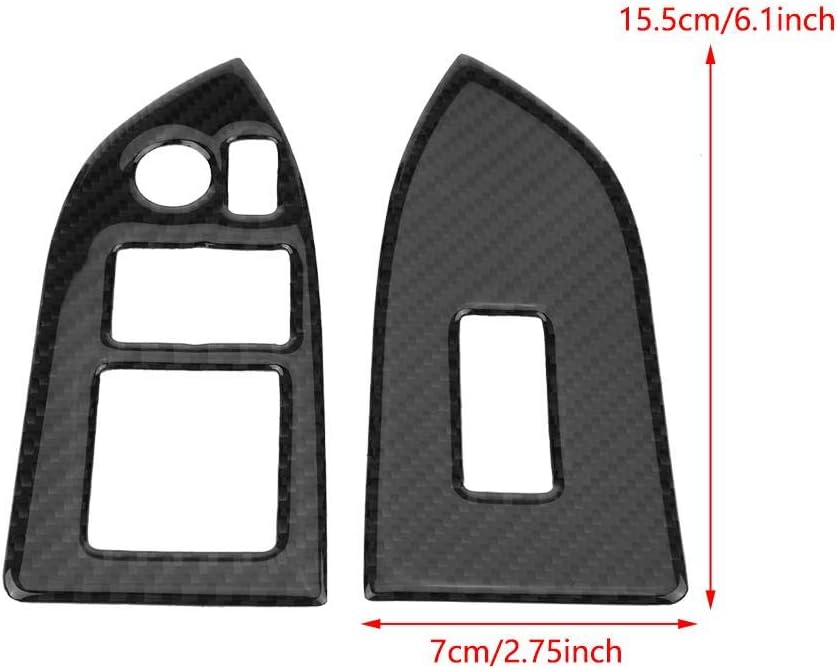 Carbon Fiber Self-Adhesive Window Switch Button Cover Trim, Pack of 2 W2337