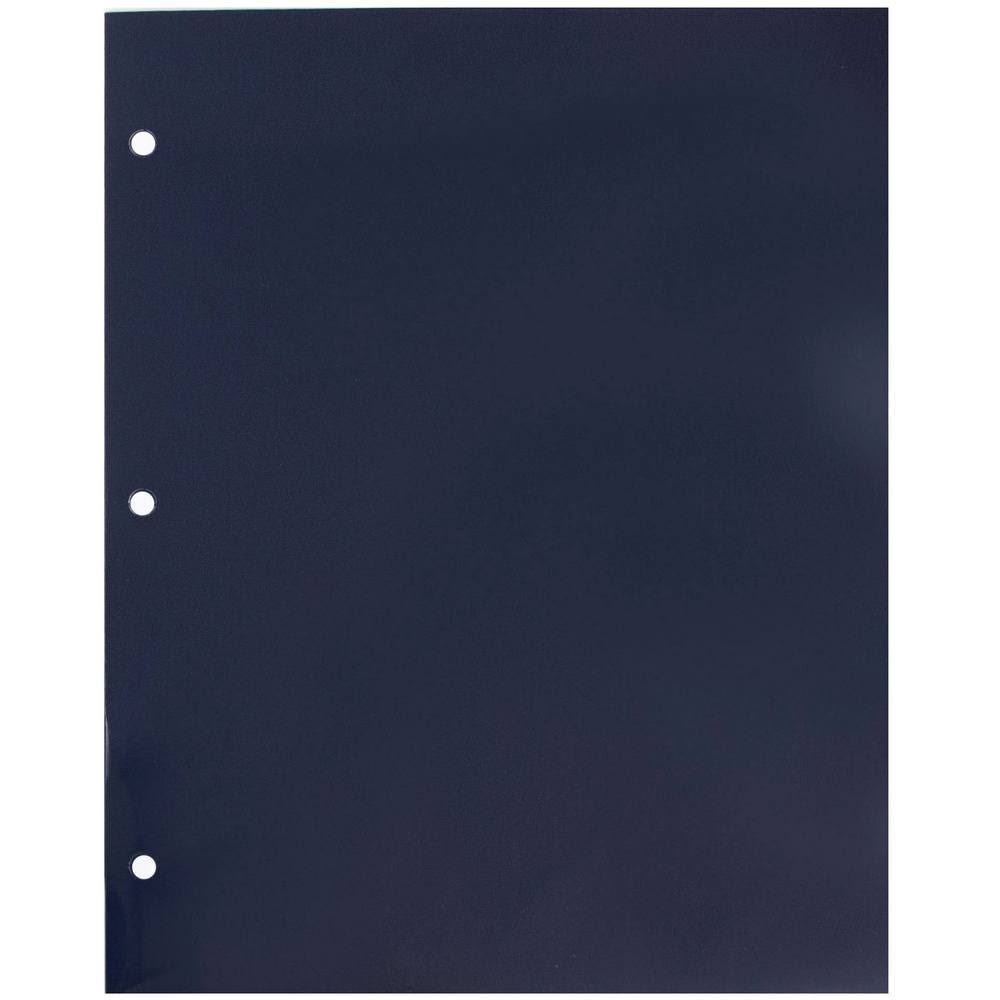 Navy Blue 2 Pocket 3 Hole Punched Folders, 50/Box N7182