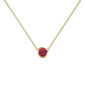14K Yellow Gold Solitaire Pendant Necklace with 16 Inches Gold Chain K44158