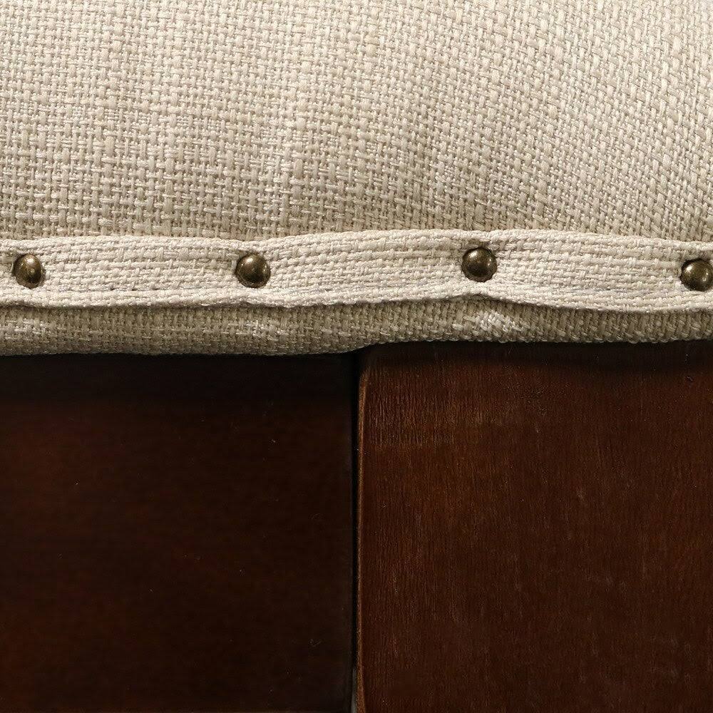 Tufted Textile Shelved Ottoman, Brown I596