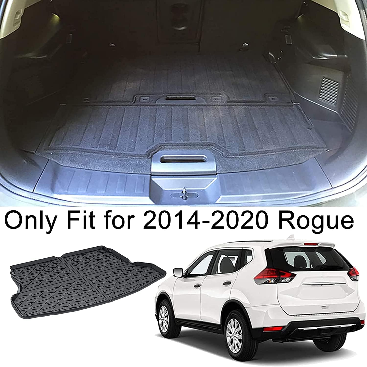 Rear Cargo Tray Trunk Floor Mat Waterproof Protector Pack of 2 F39229
