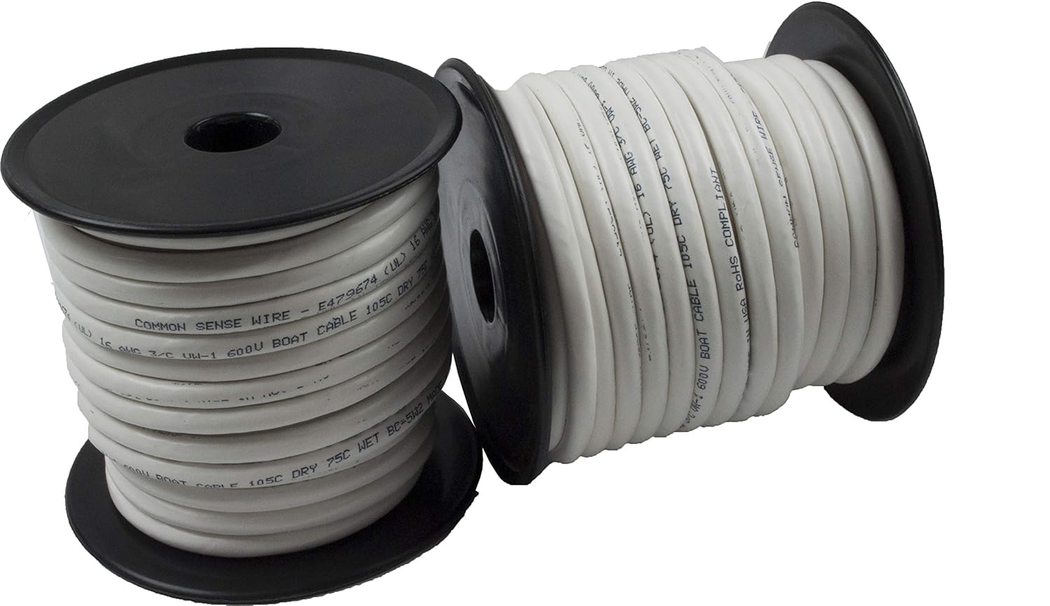Tinned Copper Marine Wire Boat Cable 500 Feet White PVC Jacket Q6492