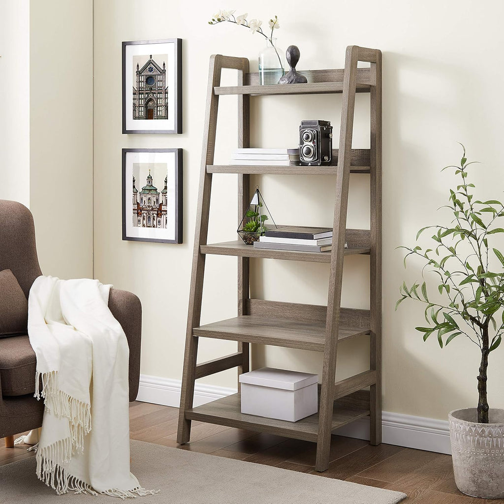 Gray Wash Ladder Bookcase Y2355