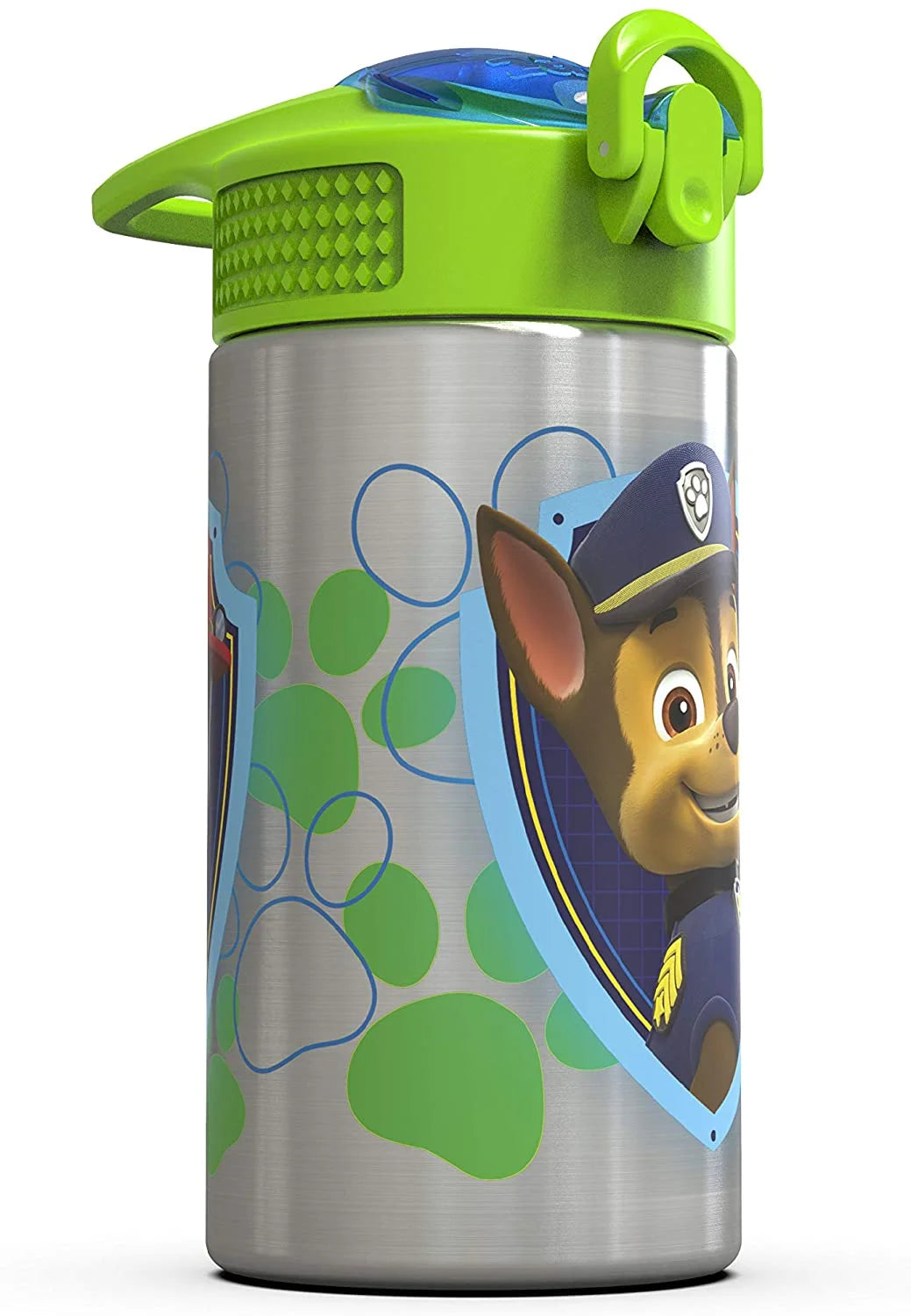 15.5oz Stainless Steel Kids Water Bottle with Flip-up Straw Spout X984