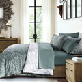Muted Teal King Down Alternative Comforter and Sham Set M575