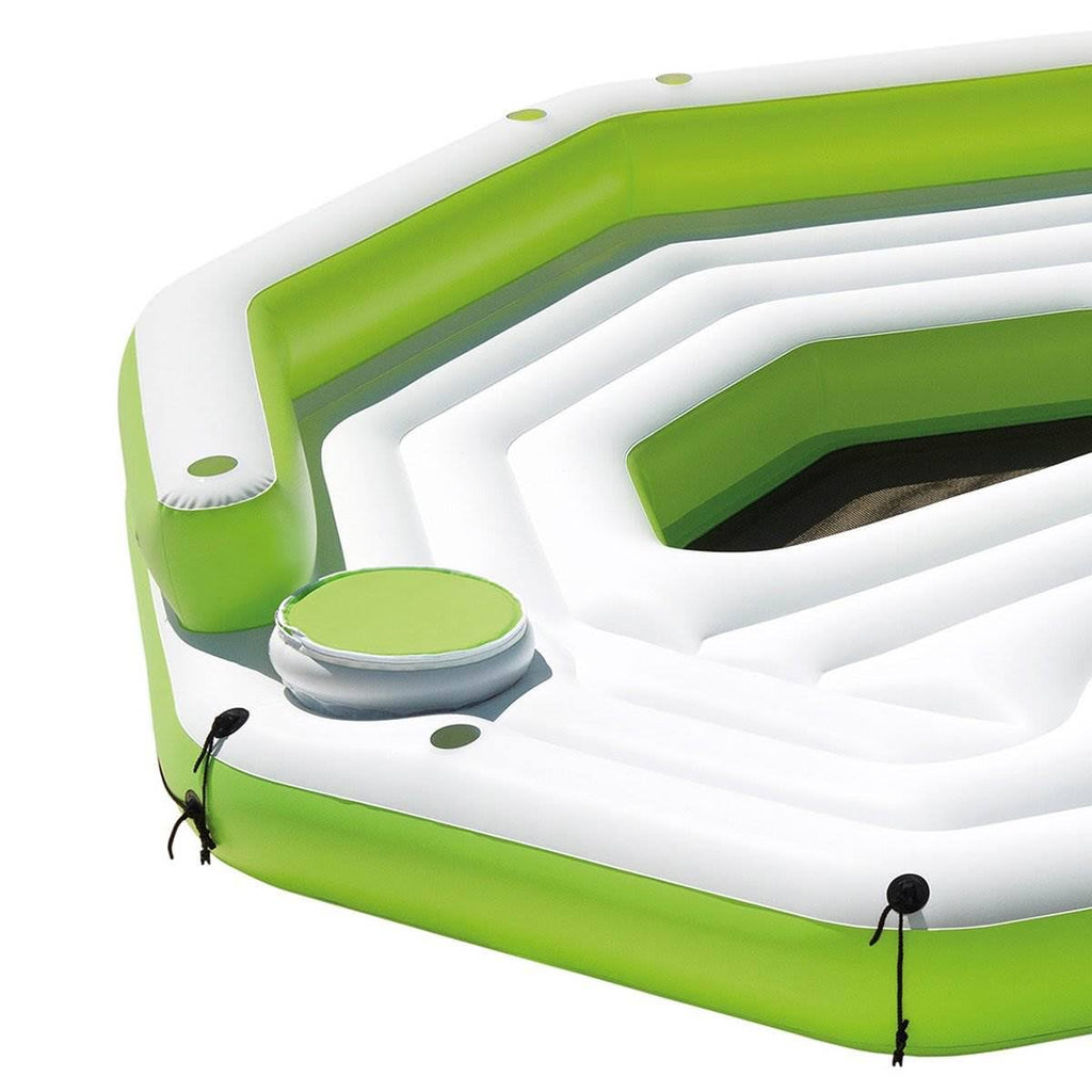 Inflatable 6 Person Party Island Float with Built-In Coolers R90530