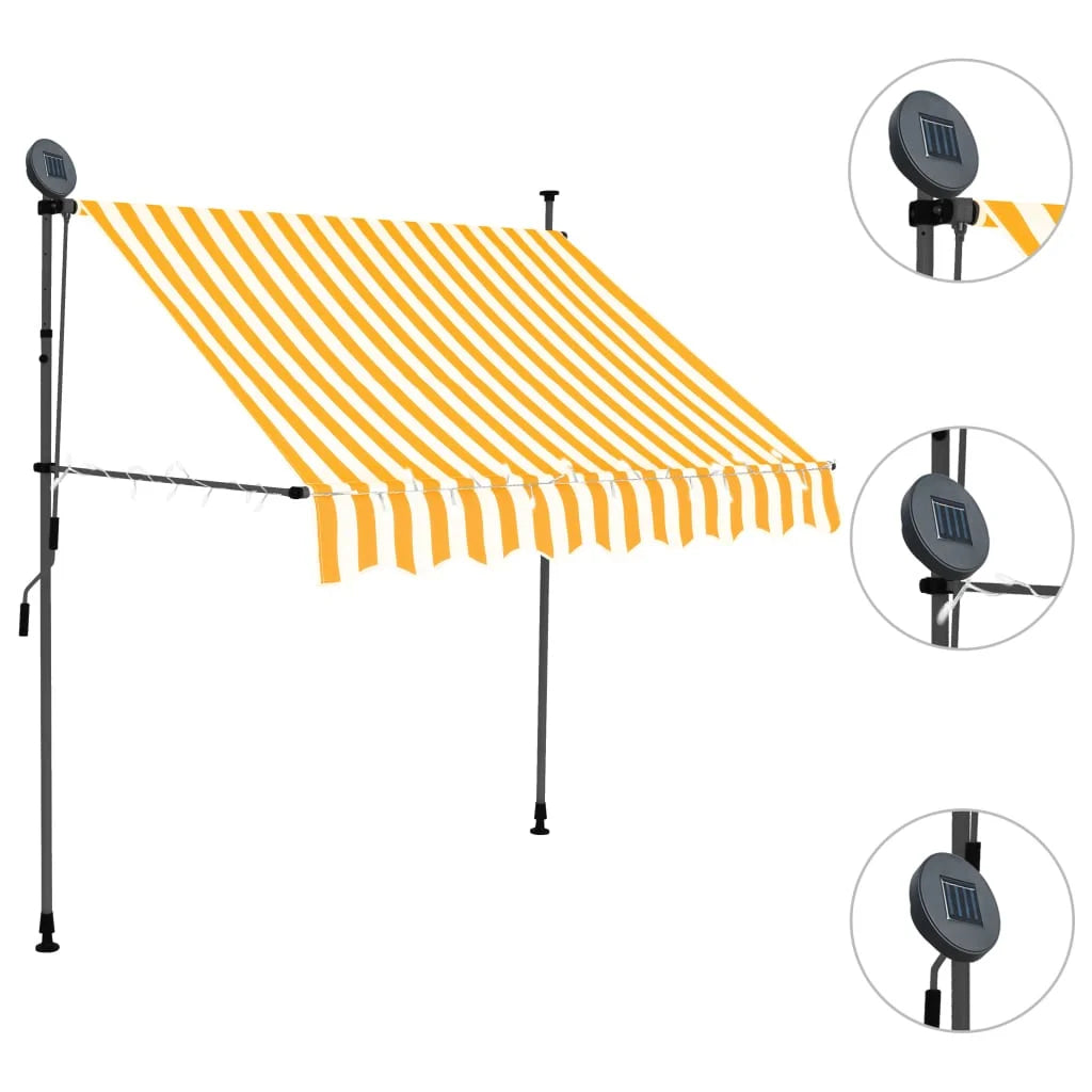 Manual Retractable Awning with 78.7" White and Orange S200332