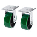 4 Quantity Heavy Duty Swivel w/Brake Rigid Polyurethane Mold on Steel Wheel Caster Q50151