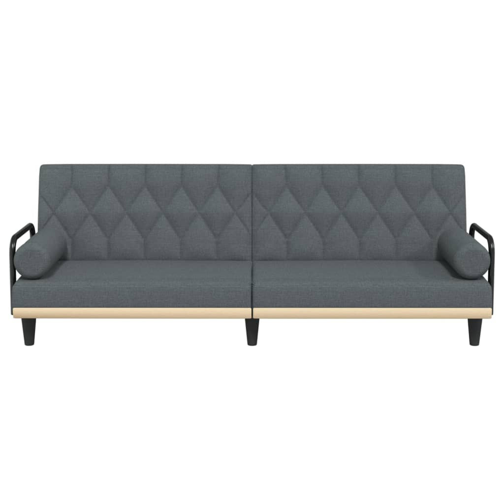 Dark Gray Fabric Sofa Bed with Armrests N227261