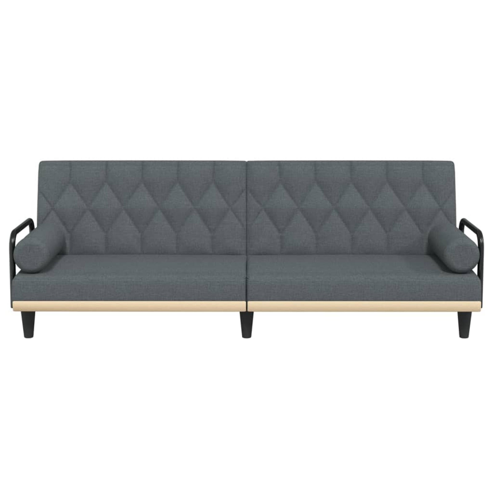 Dark Gray Fabric Sofa Bed with Armrests N227261