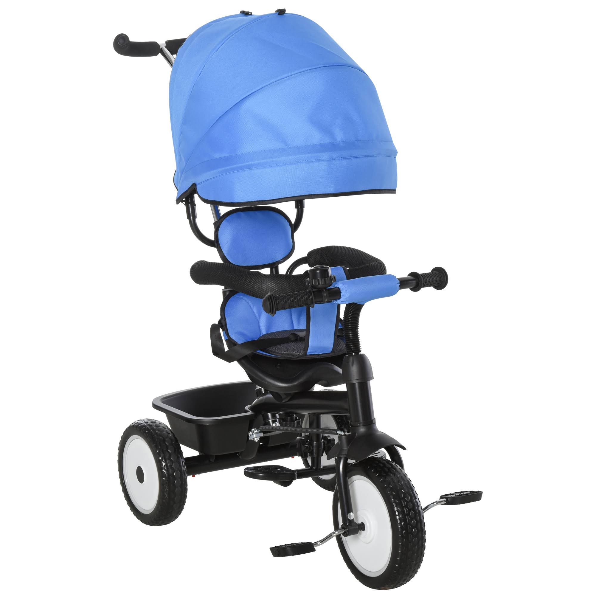 2 in 1 Baby Tricycle Stroller with Adjustable Canopy Detachable Guardrail Safety Belt V70300