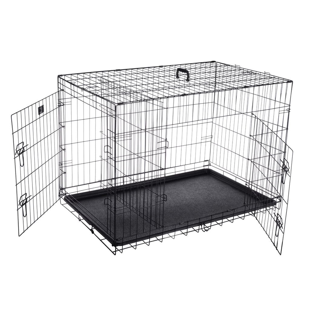42-inch Collapsible Dog Crate with Divider Wall Panel R62258