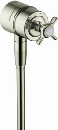 Brushed Nickel Wall Outlet with Cross Handle U990