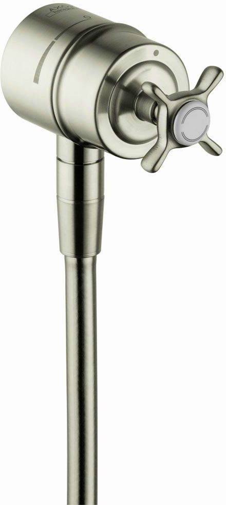 Brushed Nickel Wall Outlet with Cross Handle U990