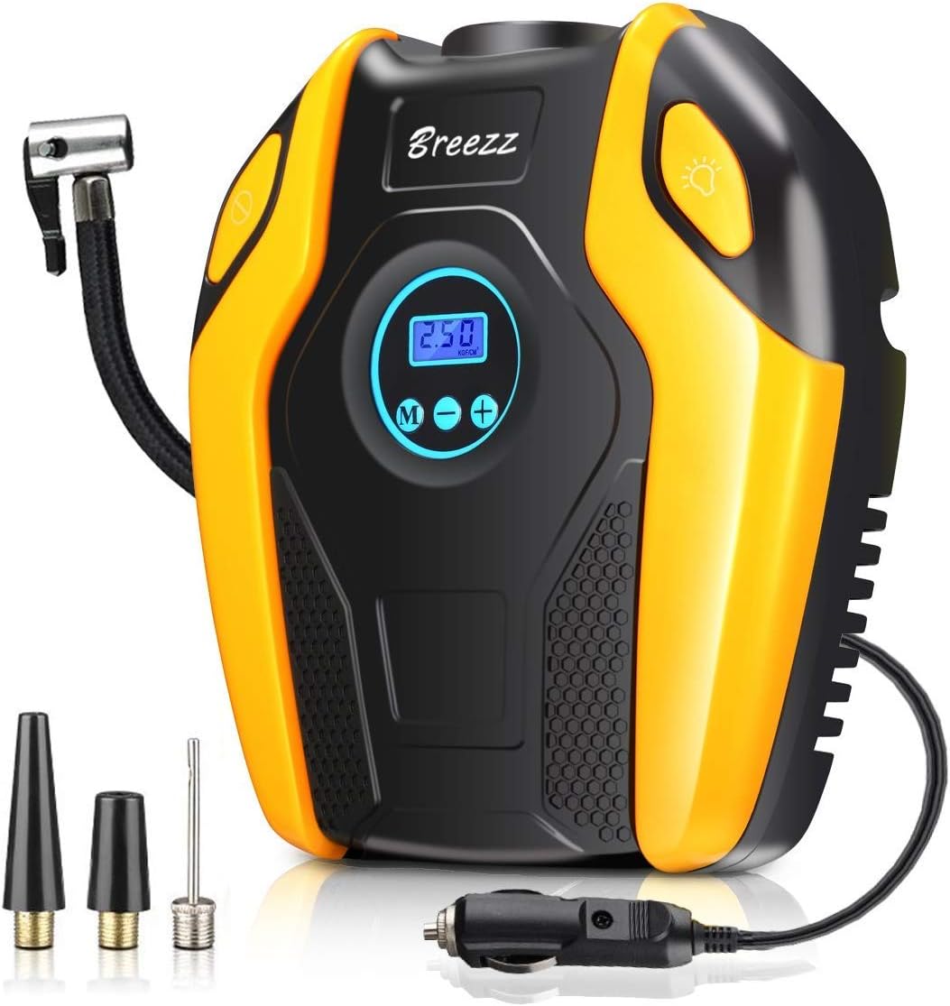 12V DC Portable Auto Tire Pump with Digital Display Pressure Gauge up to 150PSI Pack of 2 V217