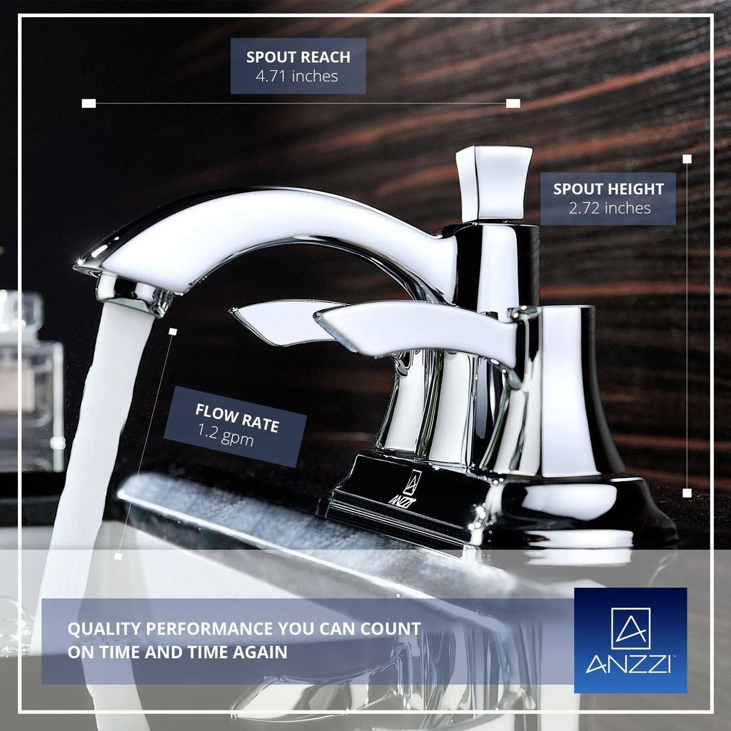 Polished Chrome 2-Handle Bathroom Sink Faucet P853