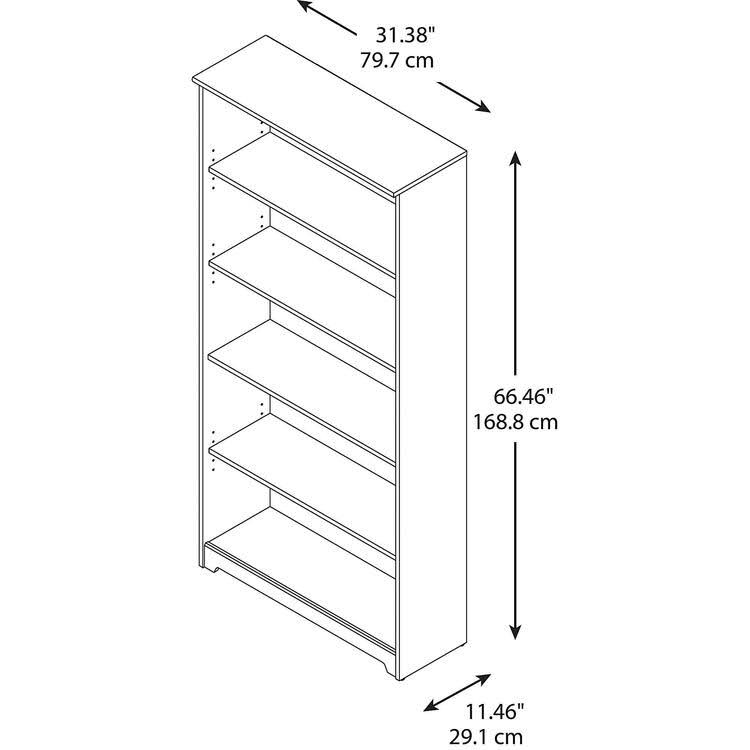 Heather Gray 5 Shelf Bookcase A820