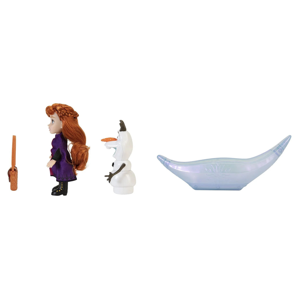 Frozen 2 Petite Princess Anna and Ice Canoe Gift Set with Anna, Olaf Dolls, 6 inches tall P162