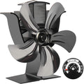 5 Blades Heat Powered Stove Fan Aluminium Silver Pack of 2 M83223