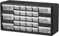 26-Drawer Plastic Parts Storage Cabinet, Black Gray, Pack of 2 R39568