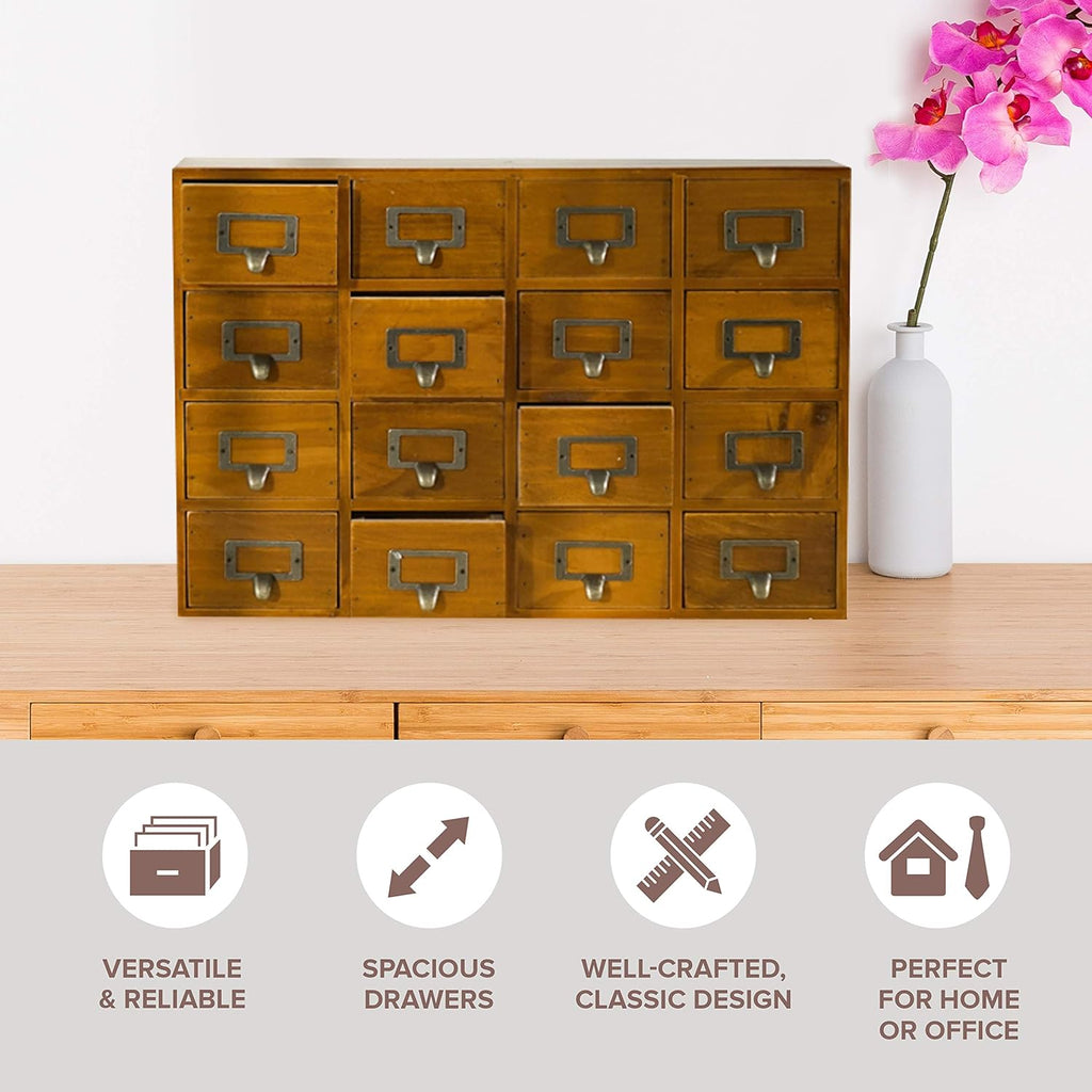 Wooden Desk Drawer Organizer with 16 Drawers L8042