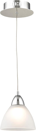 Chrome LED Pendant with White Glass H9716