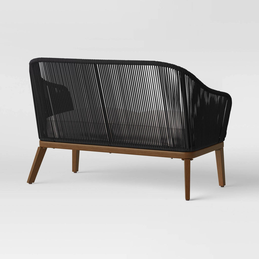 Light Wood Patio Loveseat W27970