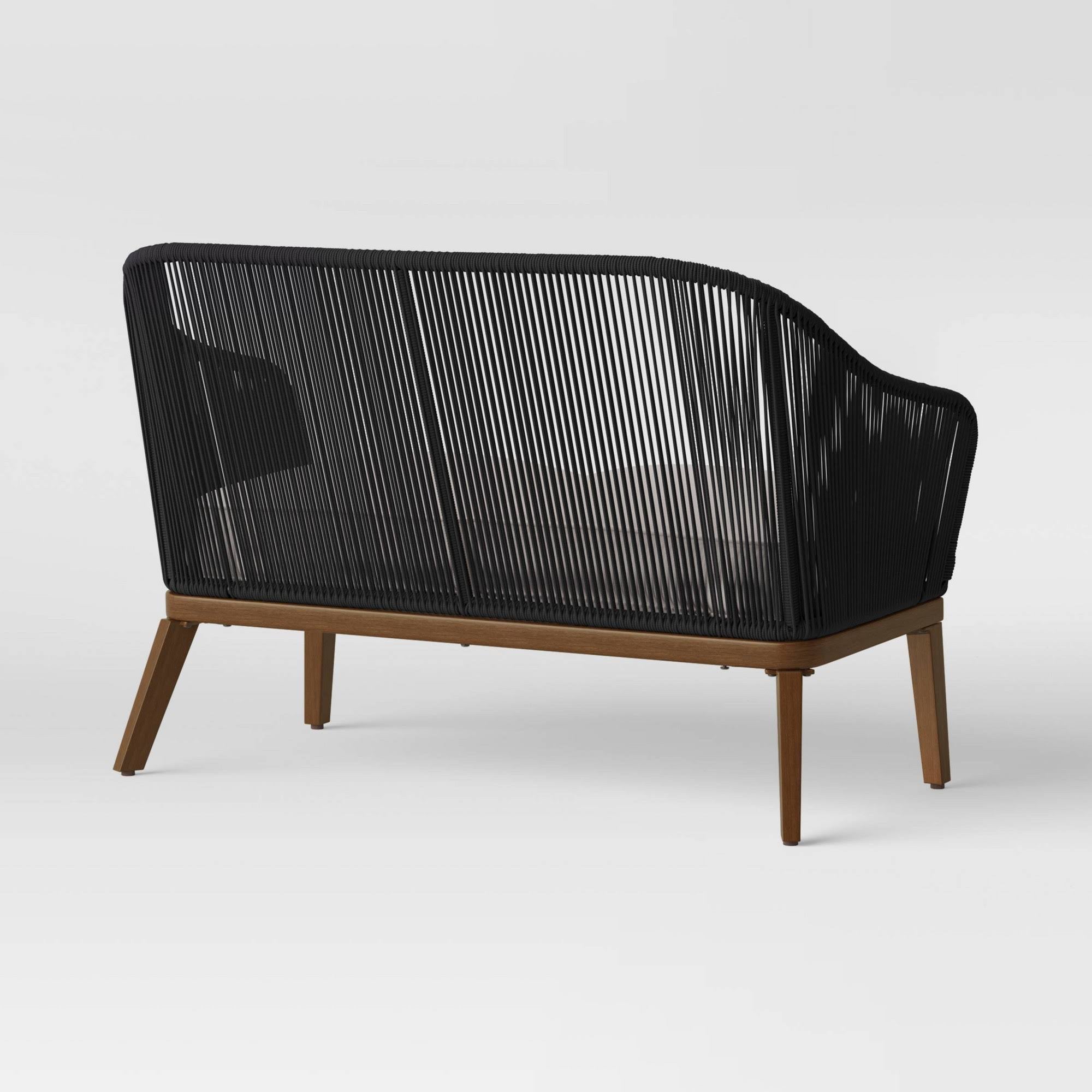 Light Wood Patio Loveseat W27970