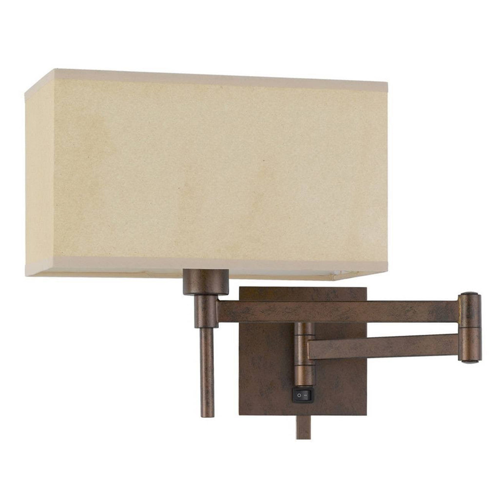 12x22 Wall Swing Arm Reading Lamp with Fabric Shade Rust K456623