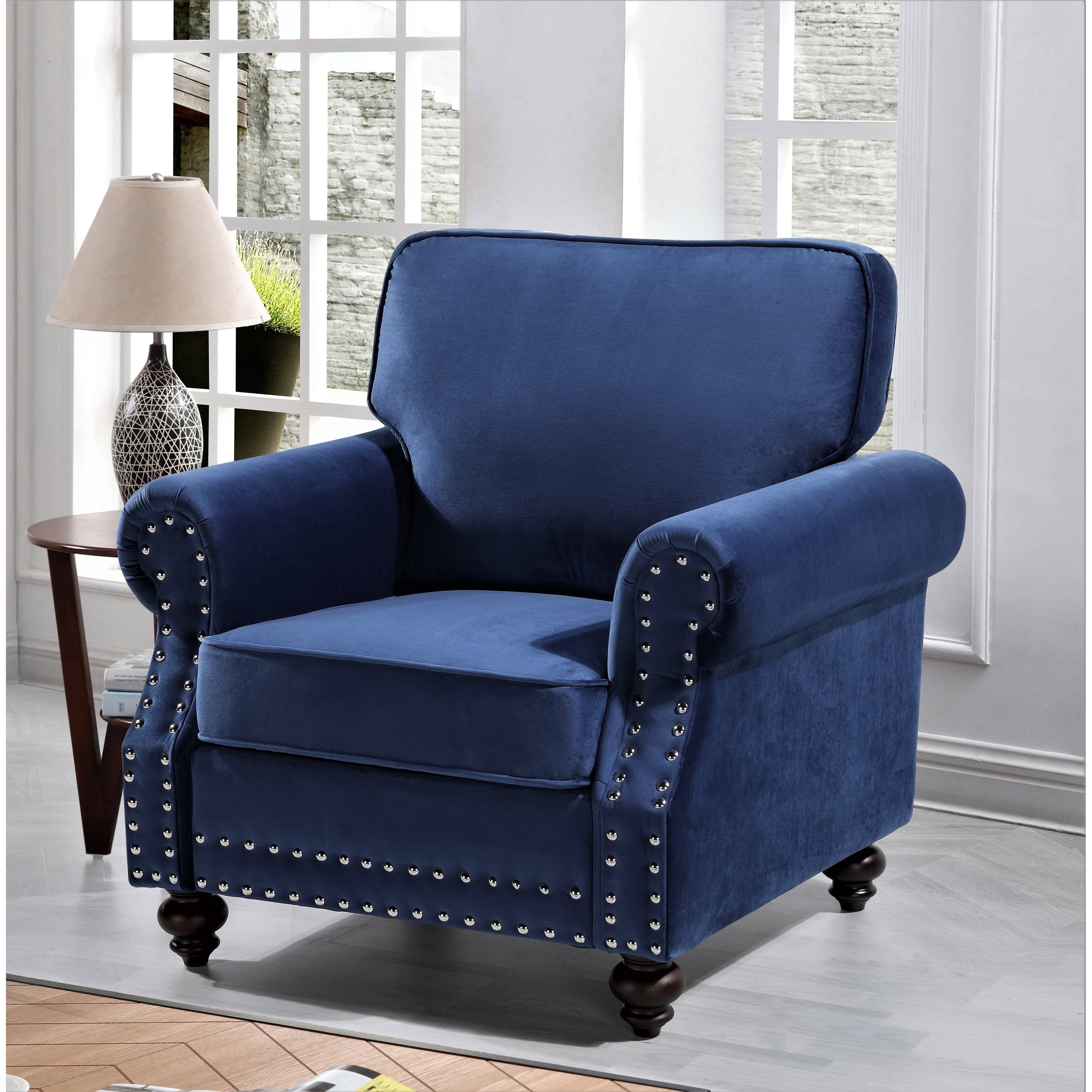 Black Velvet Nailhead Chair J5791