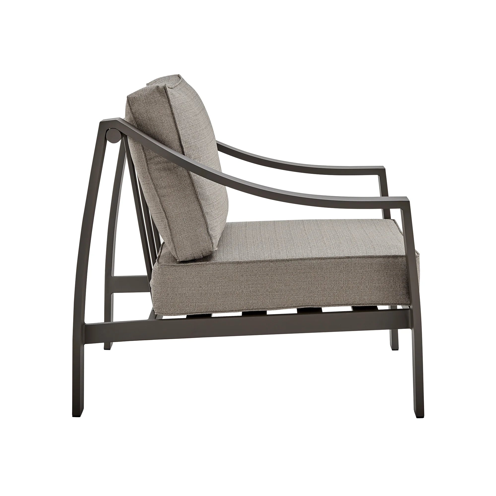 4 Piece Outdoor Patio Furniture Set in Dark Brown Aluminum with Cushions L208
