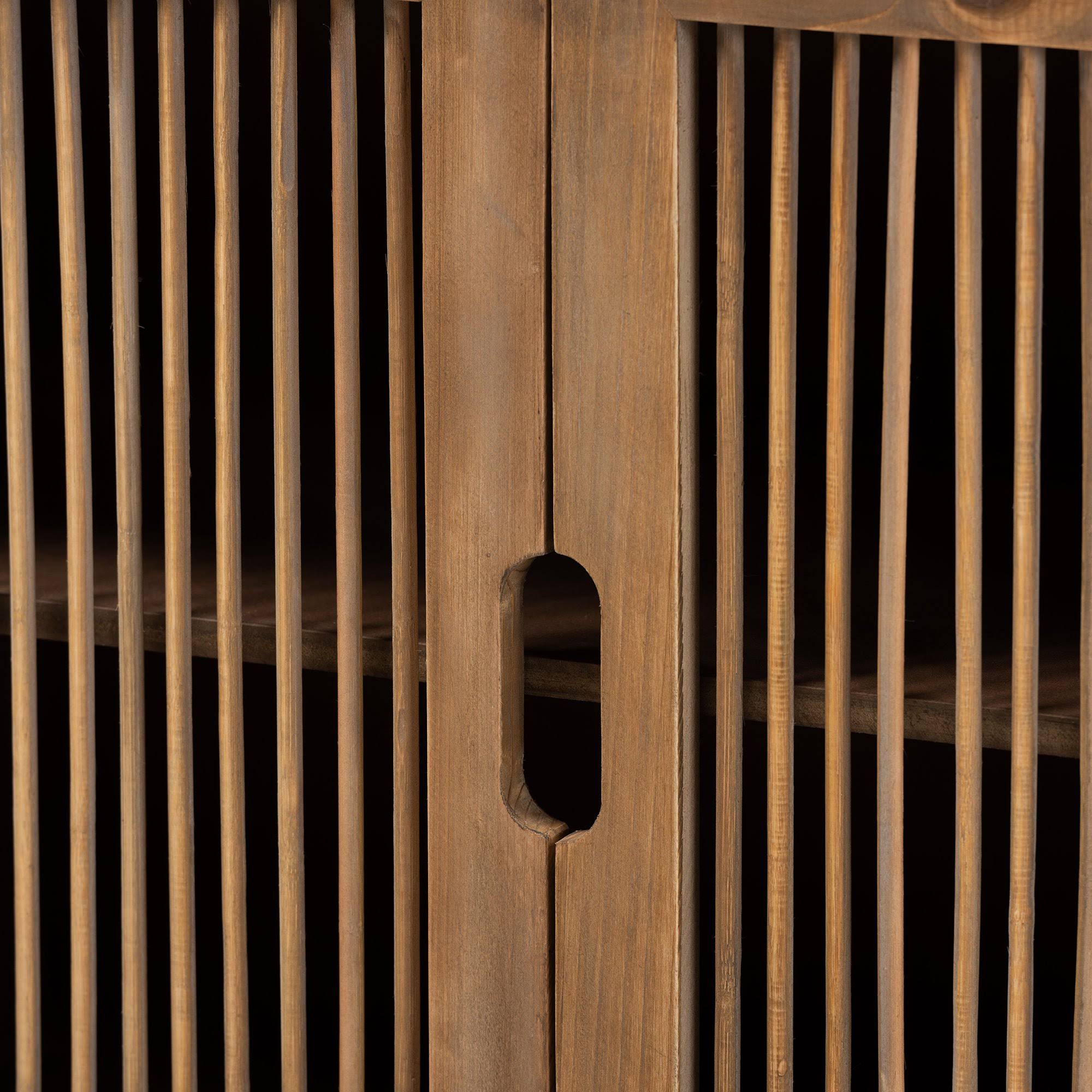 2-Door Wood Accent Storage Cabinet Medium Oak T950