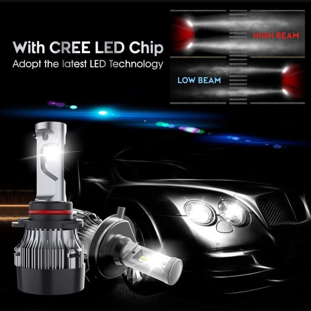 9005/HB3 High Beam and H11 Low Beam LED Headlight Bulbs Combo, 10000LM 6500K, Pack of 4 A604453