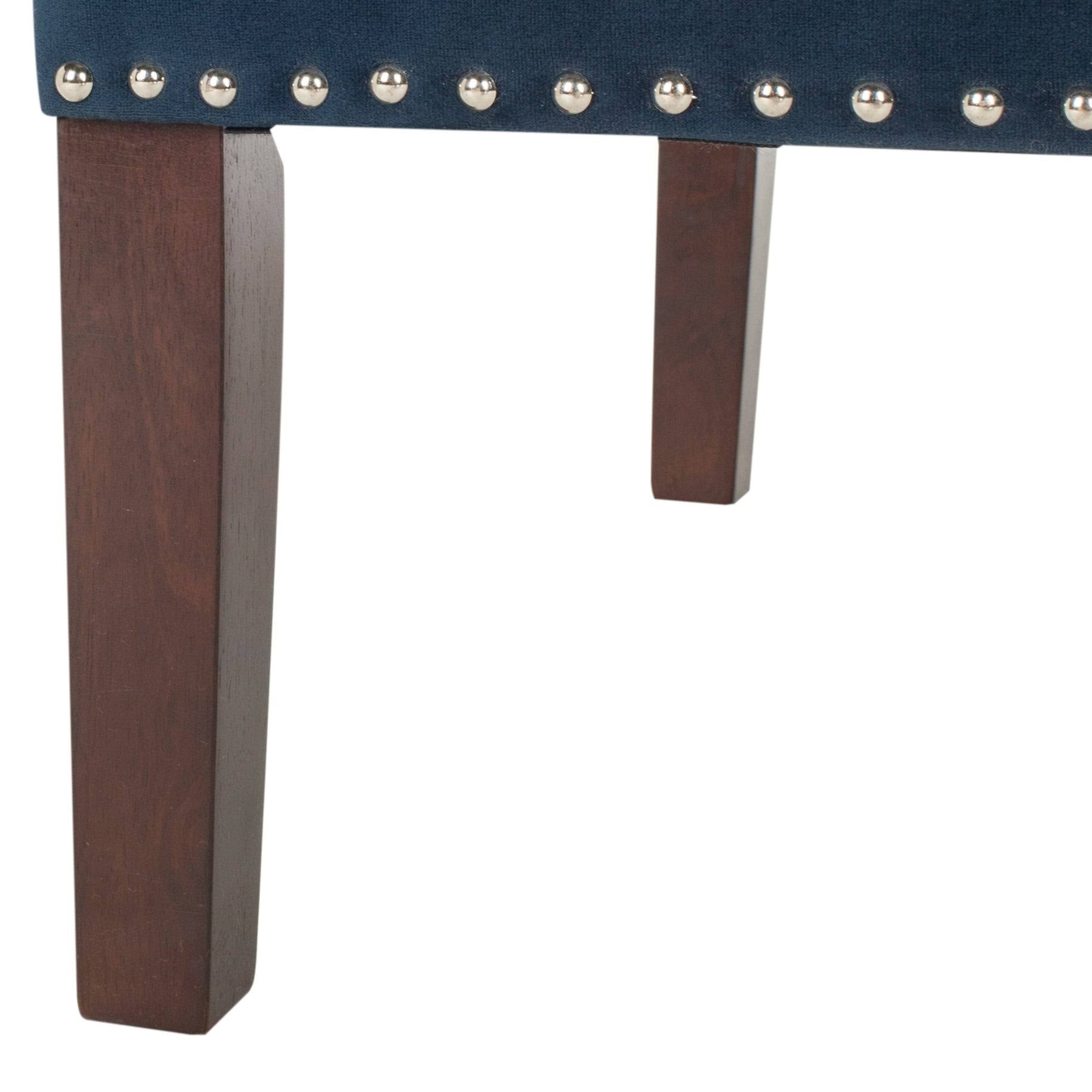 Grey Linen Settee with Silver Nailheads J697